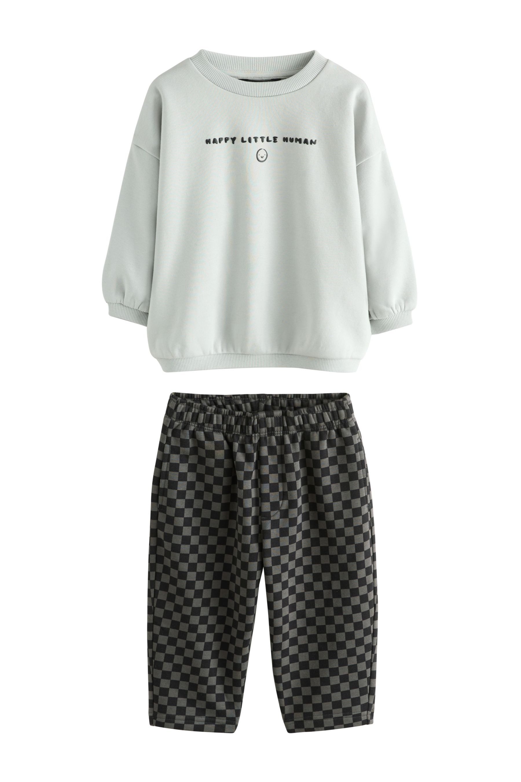 Next Sweatanzug Gemusterte Jogginghose und Sweatshirt günstig online kaufen
