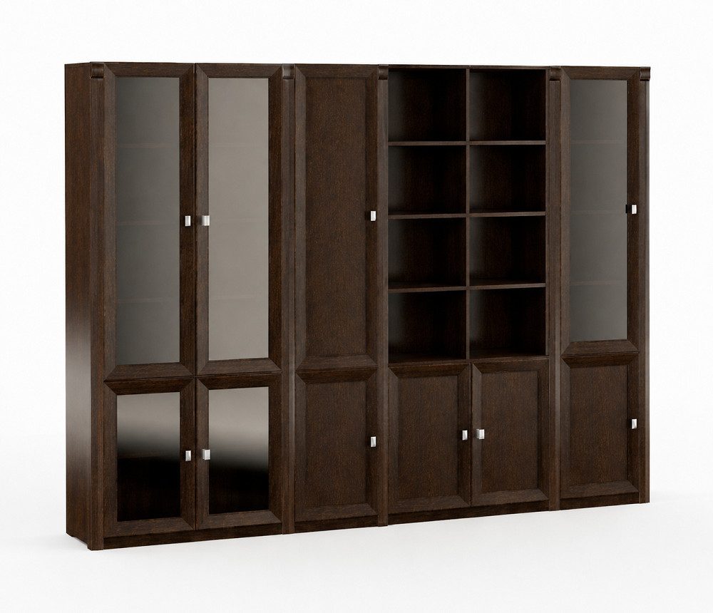JVmoebel Aktenschrank Brauner Büroschrank aus Massivholz mit geräumigen Regalen (Büroschrank) Made in Europa