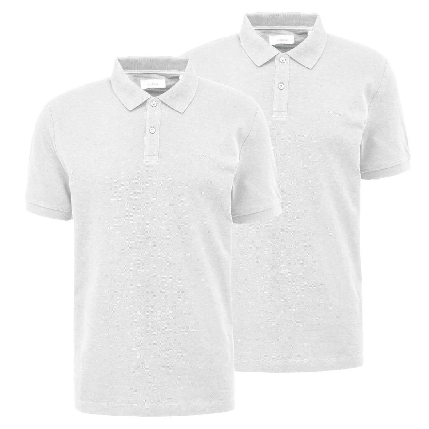 s.Oliver Poloshirt (2-tlg) 2 Knöpfe, Logo-Stickerei, klassisch, sportive Piqué-Struktur, 2er Pack