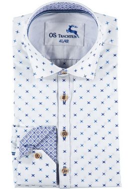 OS-Trachten Trachtenhemd Nersa Langarmhemd mit Haifischkragen