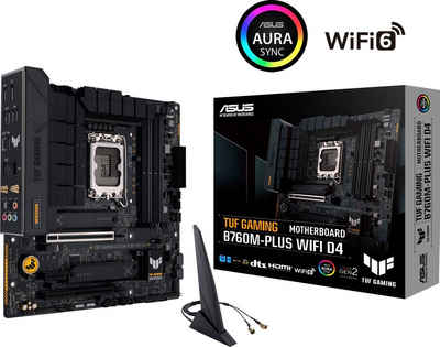 Asus TUF GAMING B760M-PLUS WIFI D4 Mainboard, Intel B760, mATX, DDR4 Speicher, PCIe 5.0, 2x M.2