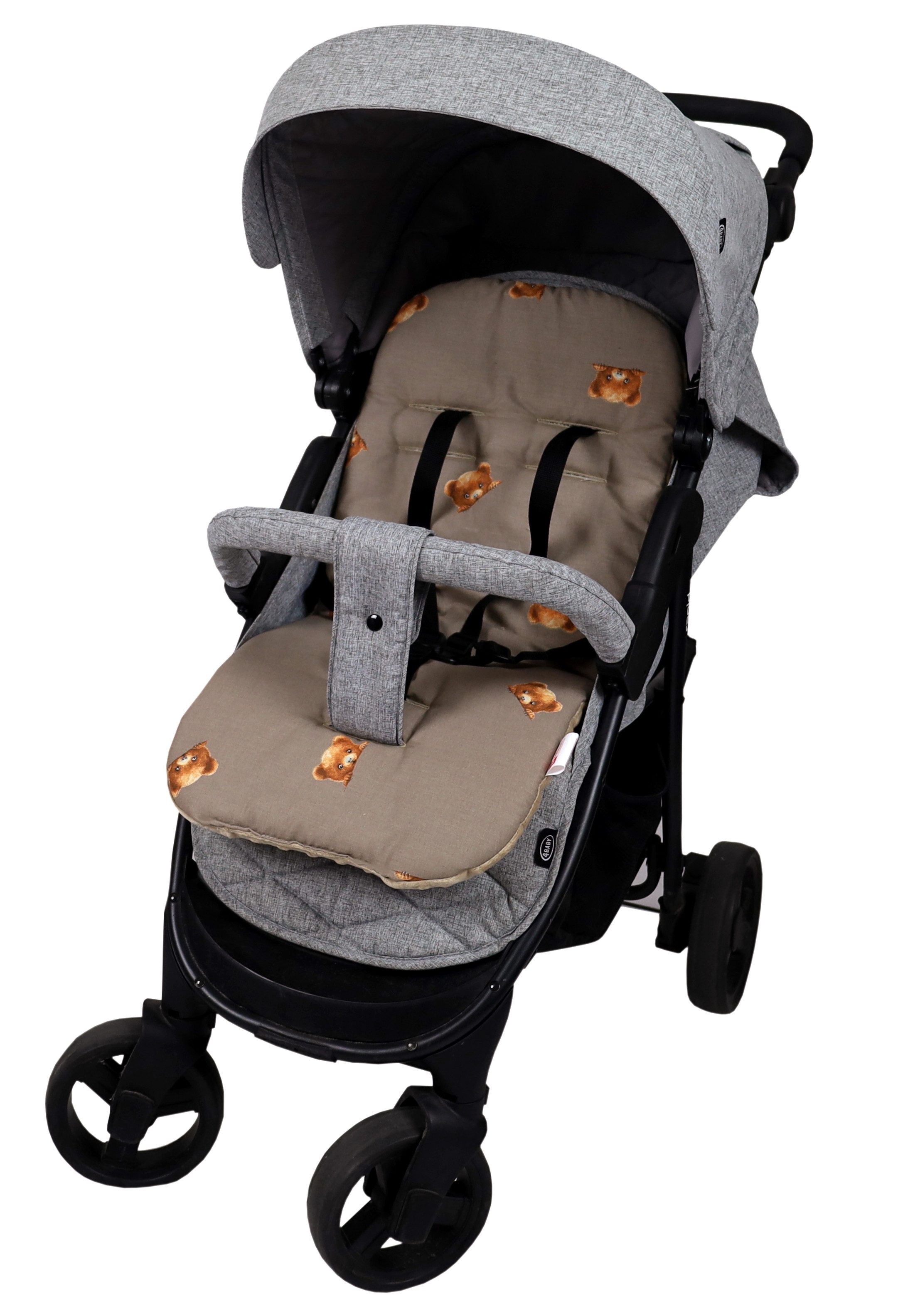 BabyLux Kinderwagenaufsatz Sitzauflage für Kinderwagen Buggy Sitzeinlage Kinderwagenauflage, S167 Braun + Bär