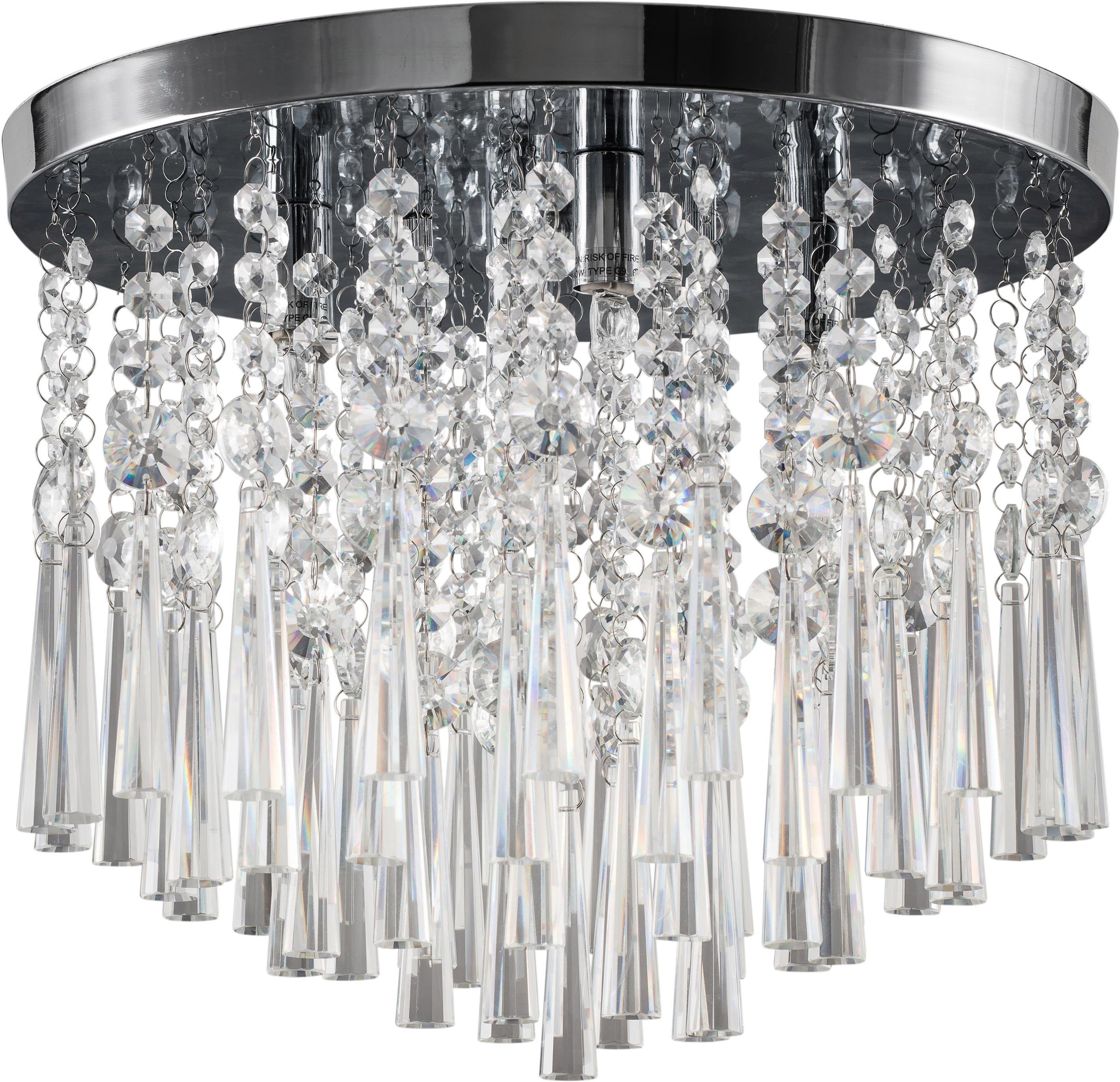 SPOT Light Deckenleuchte LUXORIA, Leuchtmittel wechselbar, Warmweiß, Hochwertige Leuchte mit echtem Kristallen, Zeitlos und elegant | Deckenlampen