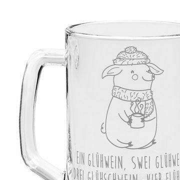 Mr. & Mrs. Panda Bierkrug Schweinchen Glühwein - Transparent - Geschenk, Winter, Spruch, Bierkr, Premium Glas