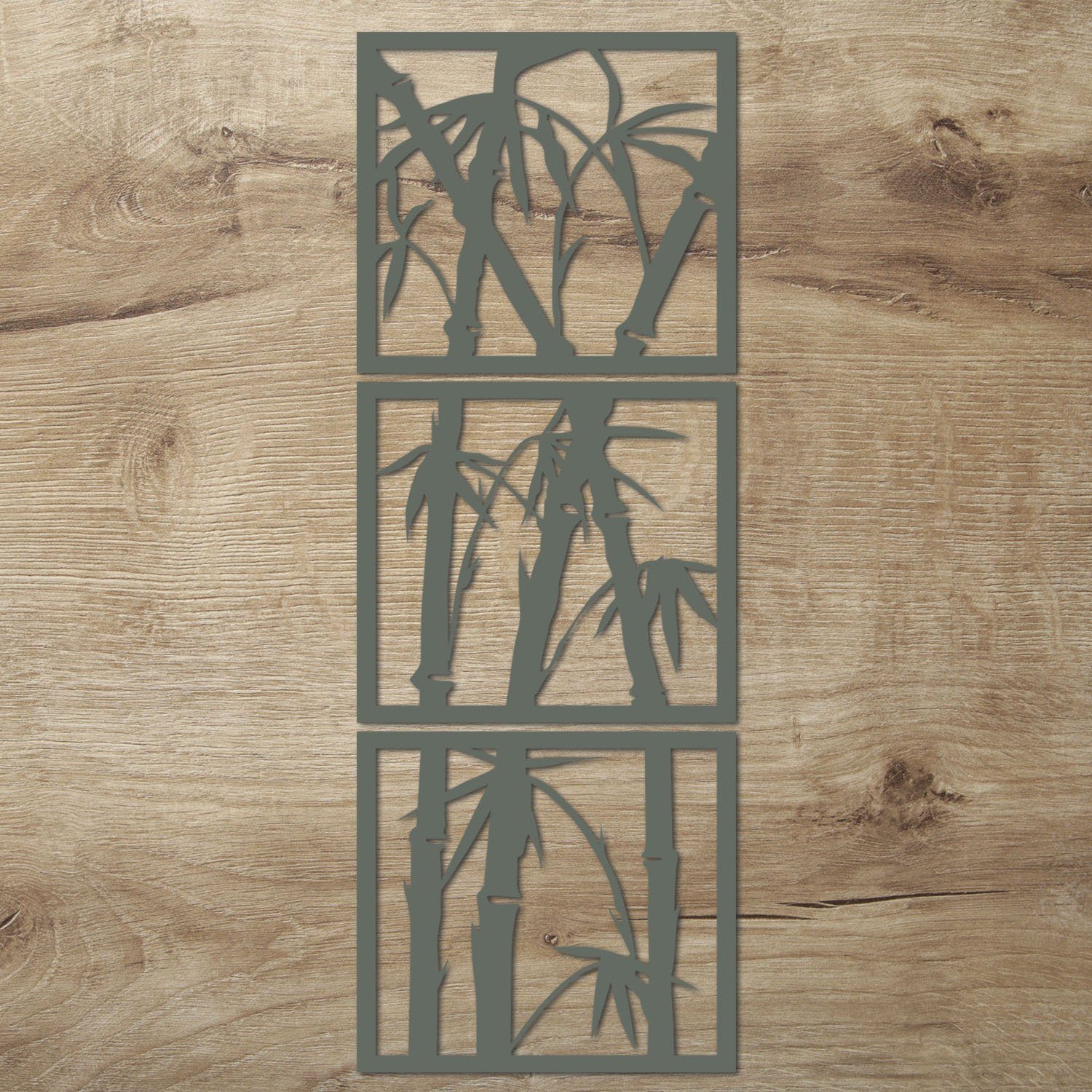 Namofactur Wanddekoobjekt XXL Bambus Holz Wanddeko Grau