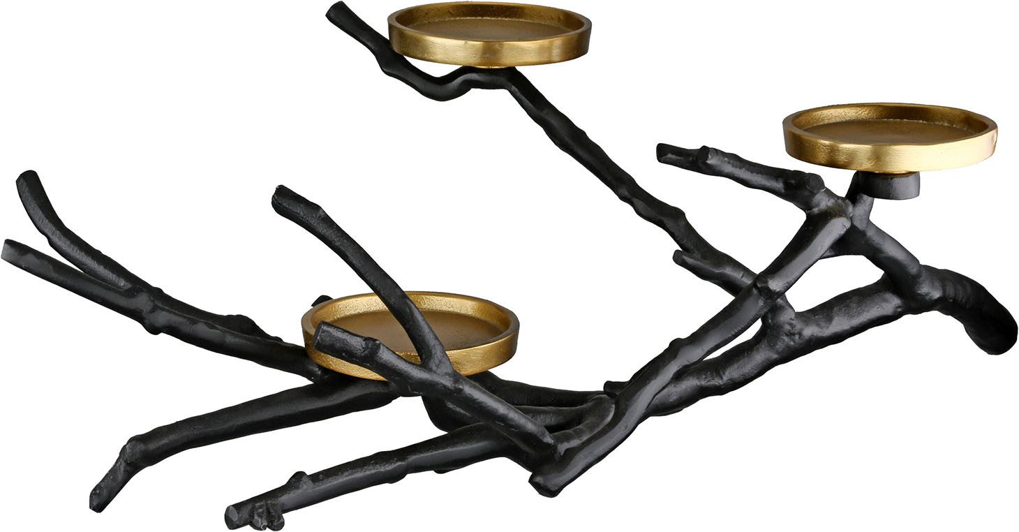 GILDE Kerzenleuchter Kerzenleuchter Zweig Prero, Kerzenteller D. 9cm