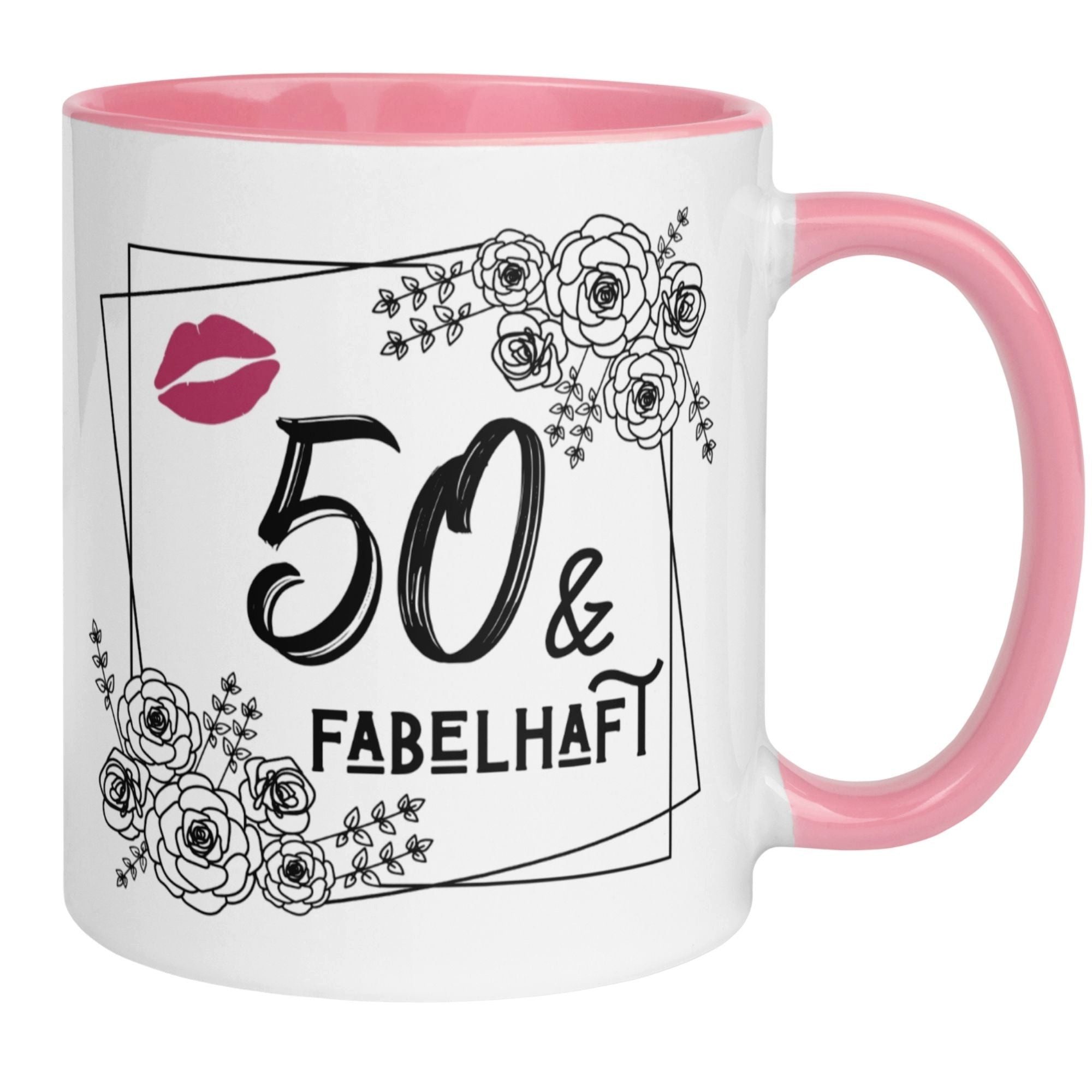 Momentals Tasse 50 Geburtstag Frau – „50 & Fabelhaft“ – Geburtstagsgeschenk Frauen, Gratis Versand · Links-&Rechtshänder · Spülmaschinenfest