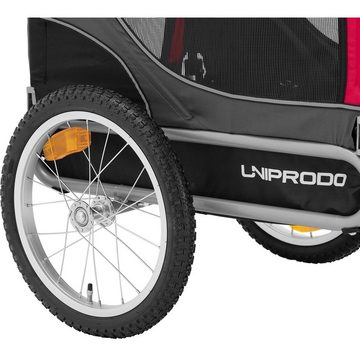 Uniprodo Fahrradlastenanhänger Hundeanhänger Hundefahrradanhänger 20kg wasserabweisend Bremse