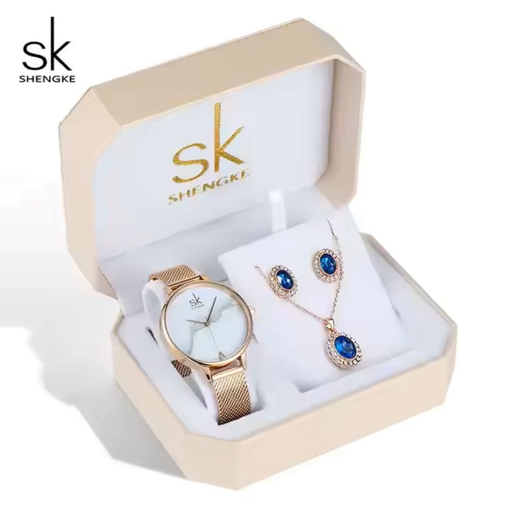 Schmuckset Weihnachten Muttertag Shengke Geschenkset,elegante Damenuhr