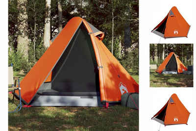 vidaXL Vorzelt Campingzelt 2 Personen Grau Orange 267x154x117 cm 185T Taft