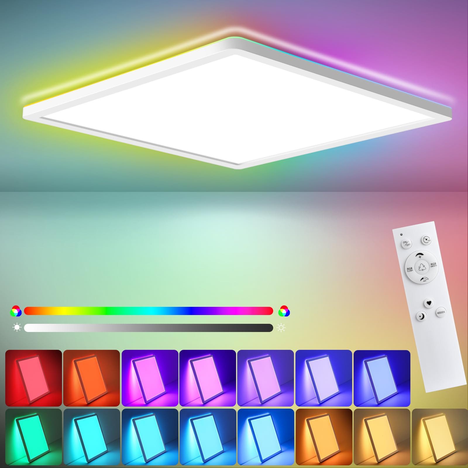 Oraymin LED Deckenleuchte Deckenlampe Quadrat Whonzimmer günstig online kaufen