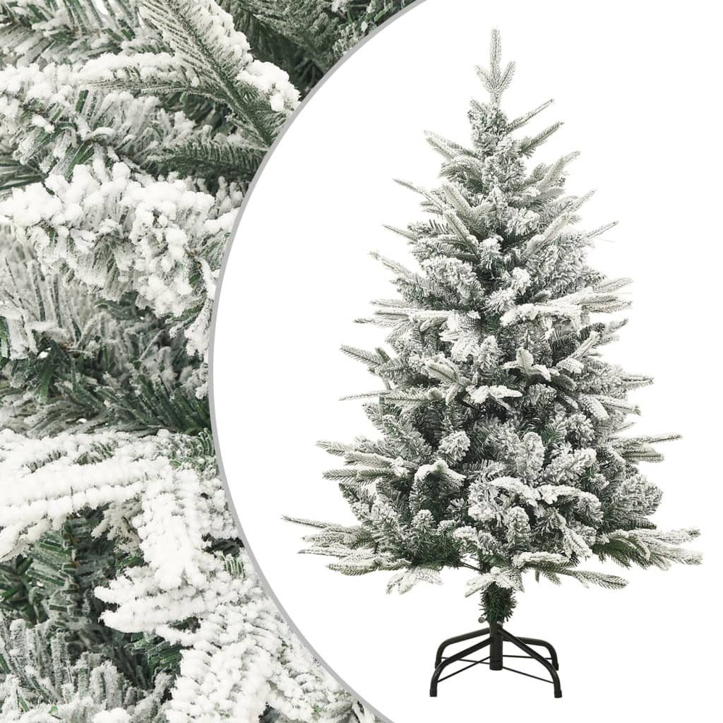 furnicato Künstlicher Weihnachtsbaum Beschneit Grün 120 cm PVC PE