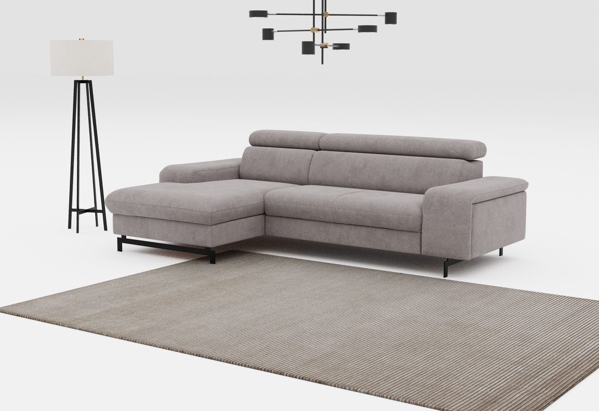 COTTA Ecksofa Emma L-Form, B: 267 cm, mit Kopfteilverstellung, optional Schlaffunktion & Bettkasten