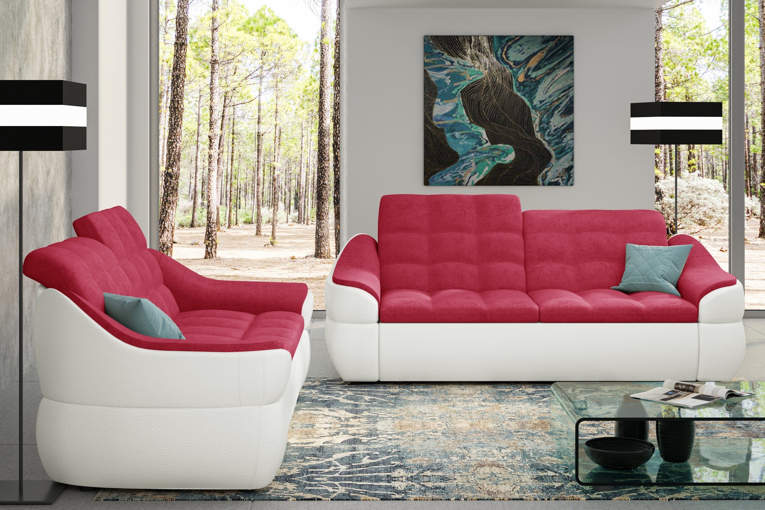 aus made Design, in bestehend Modern Stylefy Sofa, Polstergarnitur (Set Europa Alisa, (2-tlg), 2x2-Sitzer