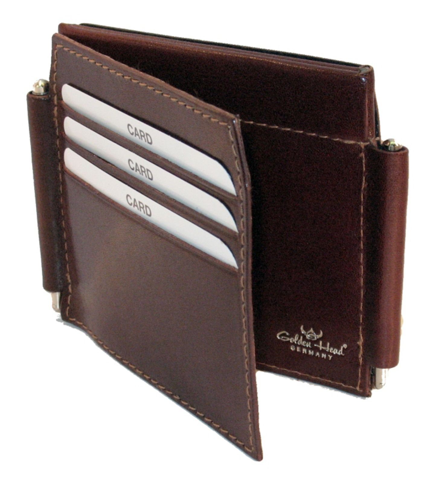 Golden Head Geldscheinklammer Money Clip Billfold Wallet, aus echtem Rindsl günstig online kaufen