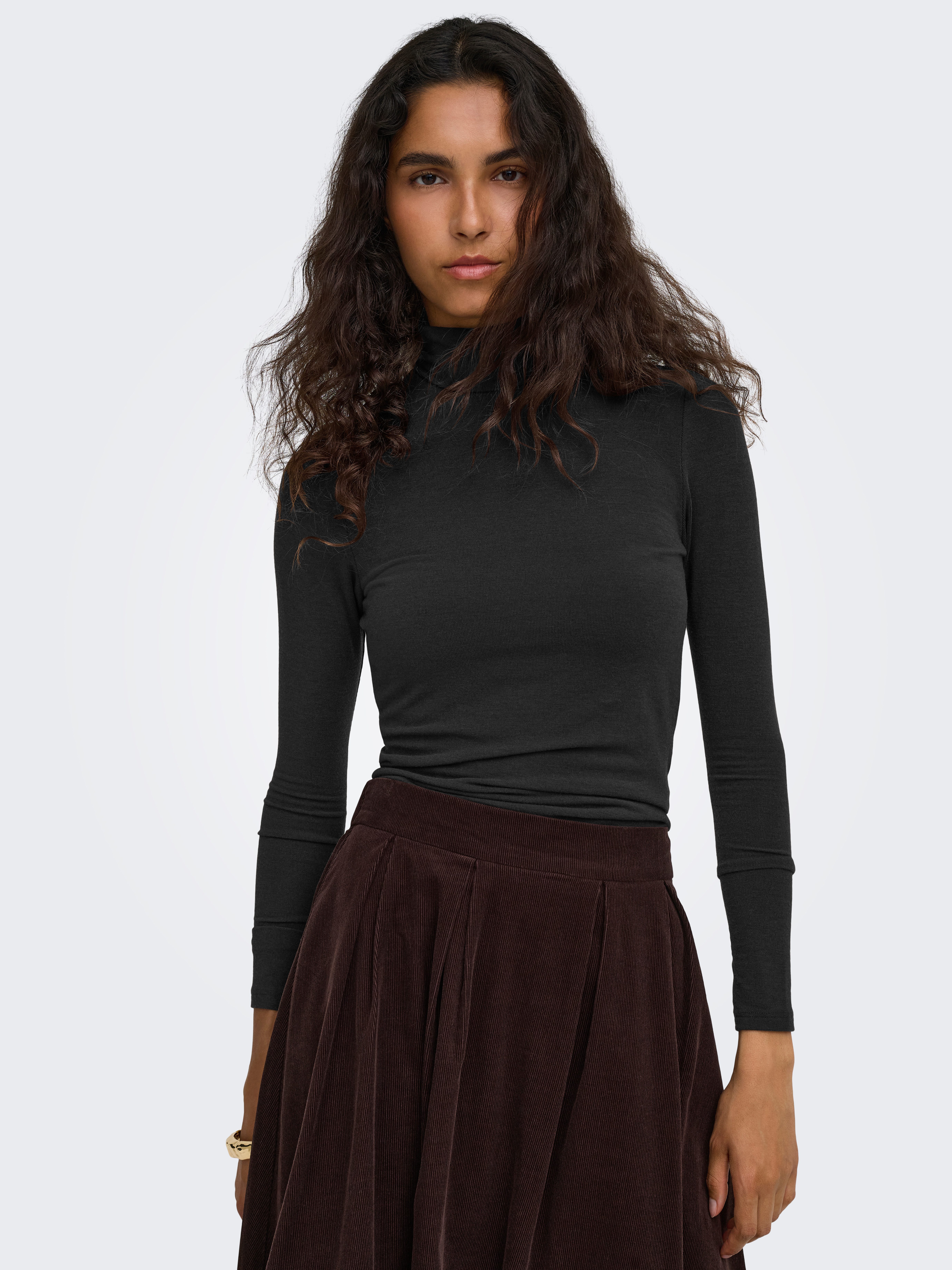 ONLY Rollkragenshirt ONLGLAMOUR L/S ROLL-NECK TOP JRS NOOS Materialmix, slim fit