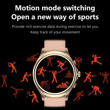 findtime Smartwatch (1,28 Zoll, Android, iOS), Telefonfunktion Herzfrequenz Blutdruck Schlafmonitor Musik Sportuhren