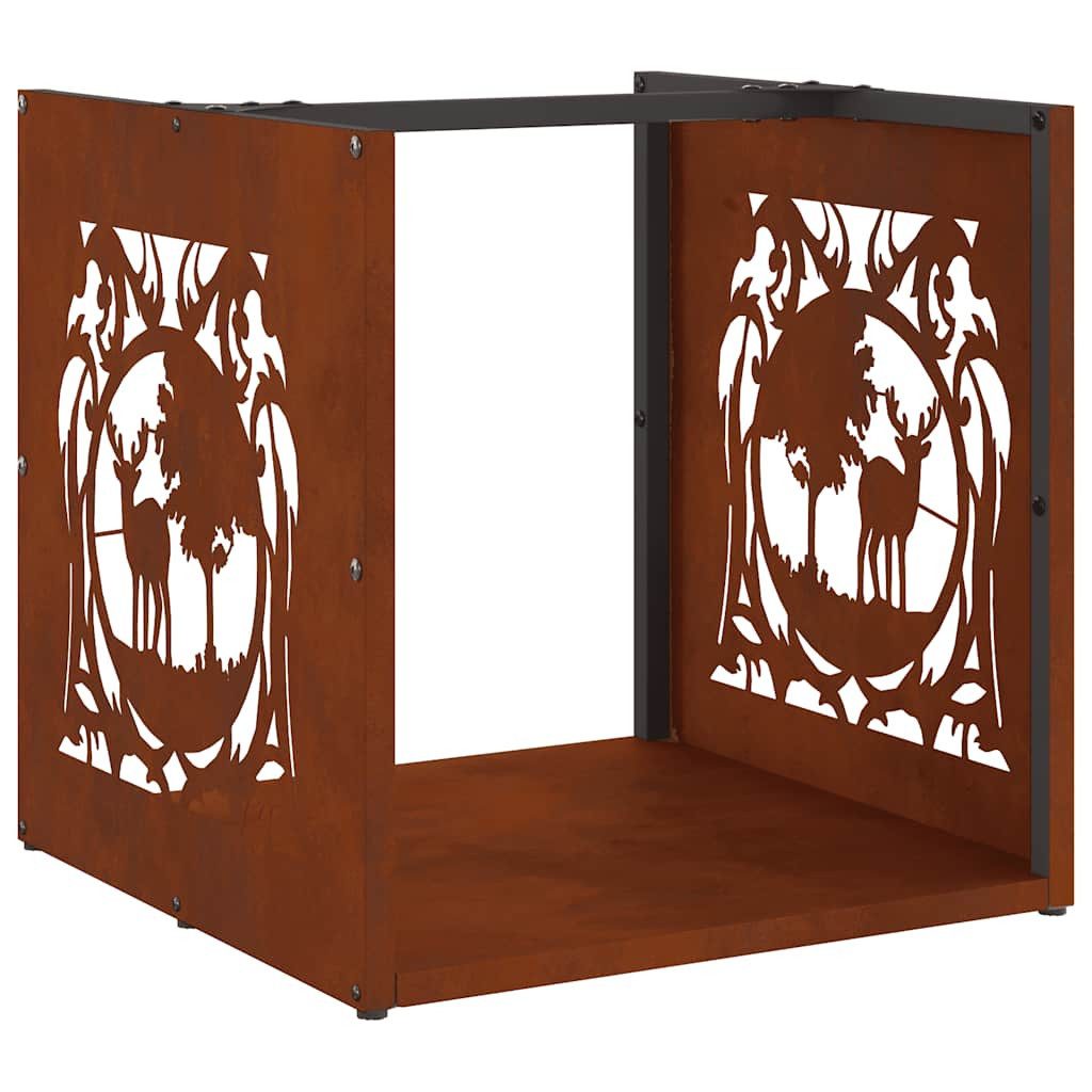 vidaXL Kaminholzregal Brennholzregal 40x40x40 cm Wetterfester Stahl, BxTxH:40x40x40 cm
