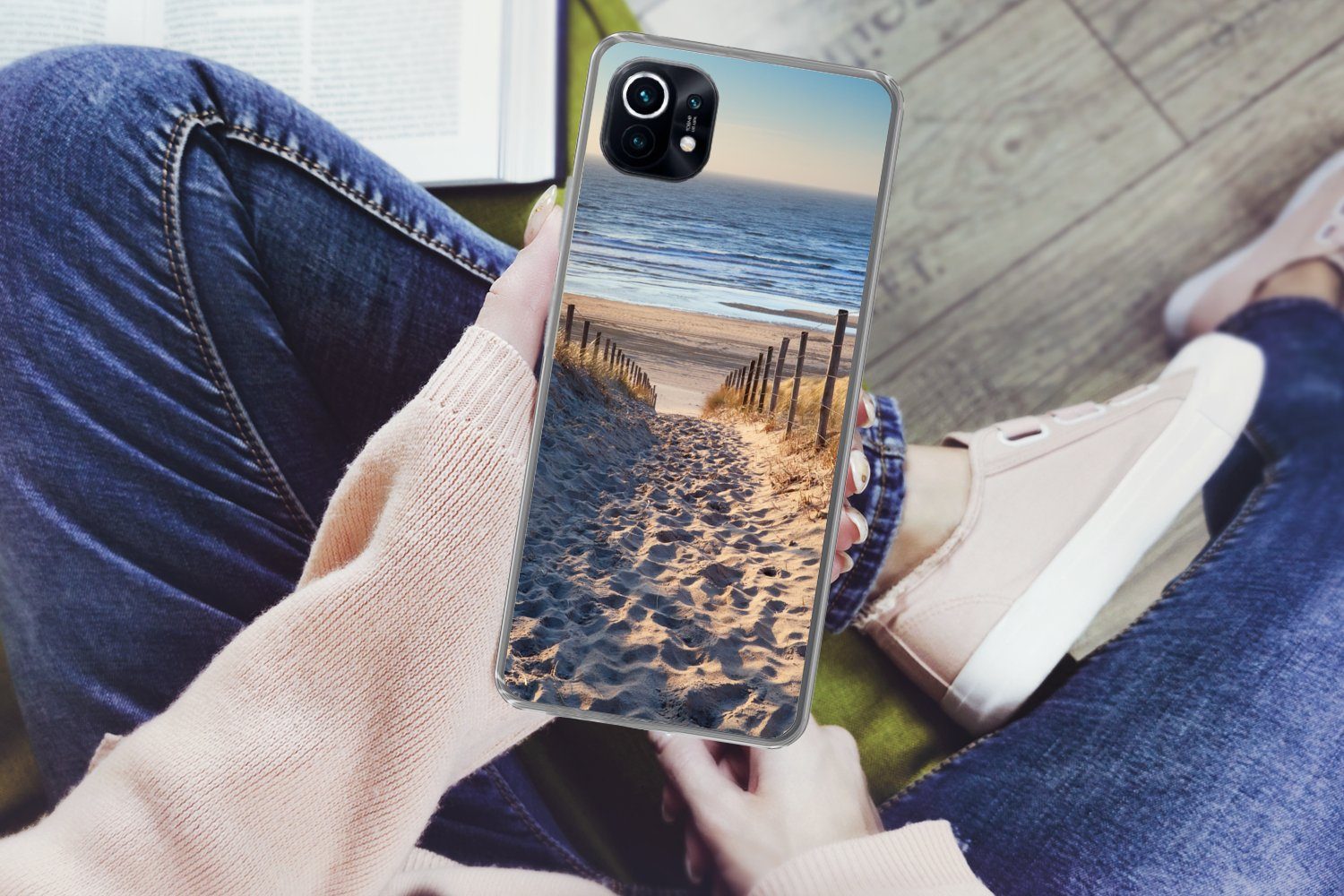 MuchoWow Handyhülle für Xiaomi Mi 11 Strand - Meer - Niederlande - Dünen - Sonne, Phone Case, Silikon, Schutzhülle Dünn