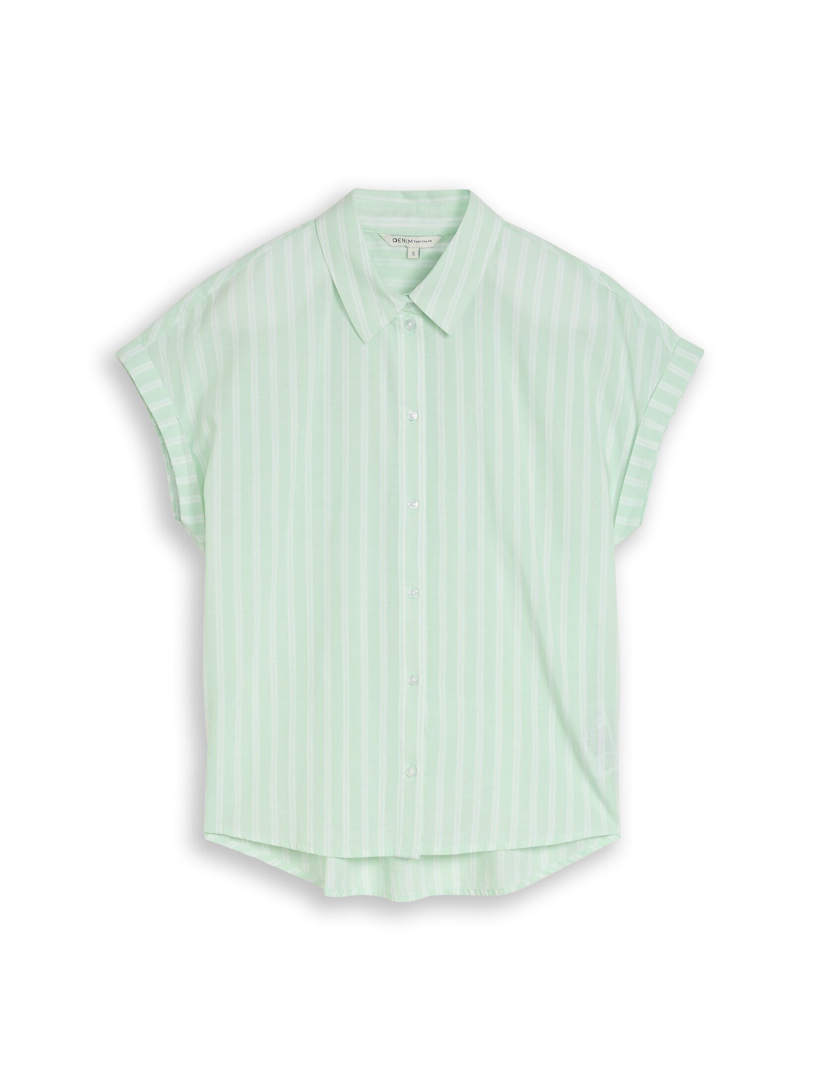 TOM TAILOR Denim Kurzarmbluse Blusen & Shirts Bluse mit Streifenmuster