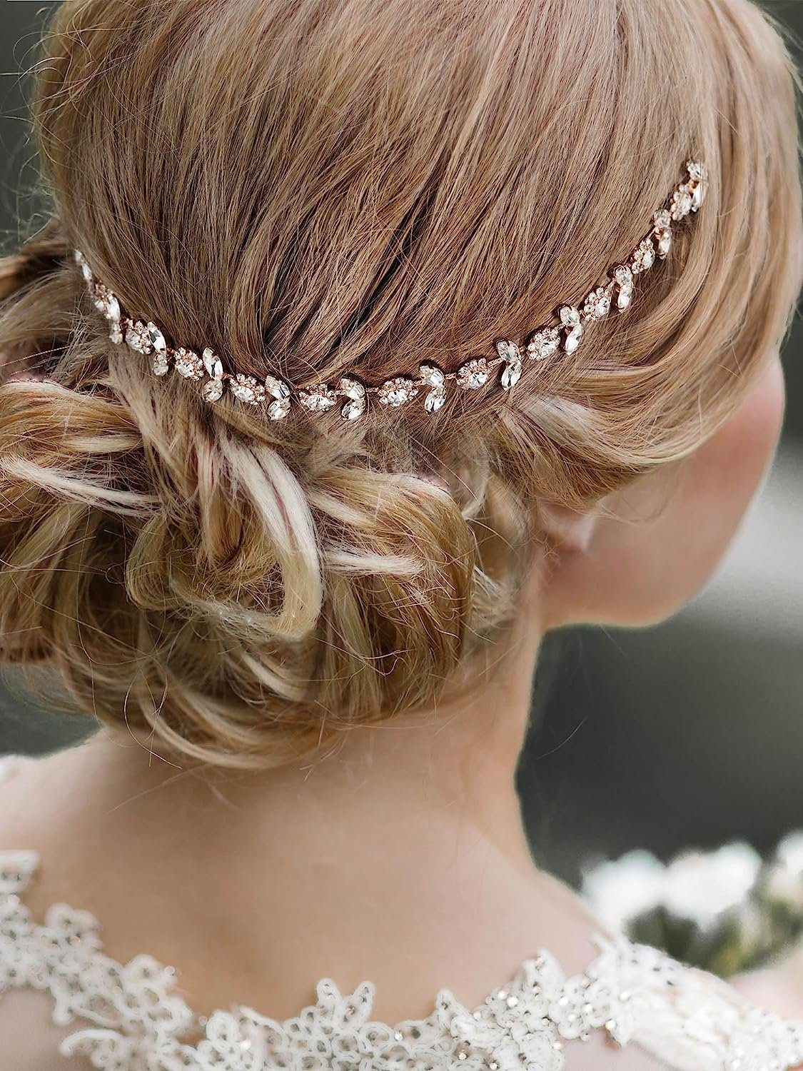 WaKuKa Roségold Diadem Kristall-Braut-Haarschmuck Braut-Haarschmuck.