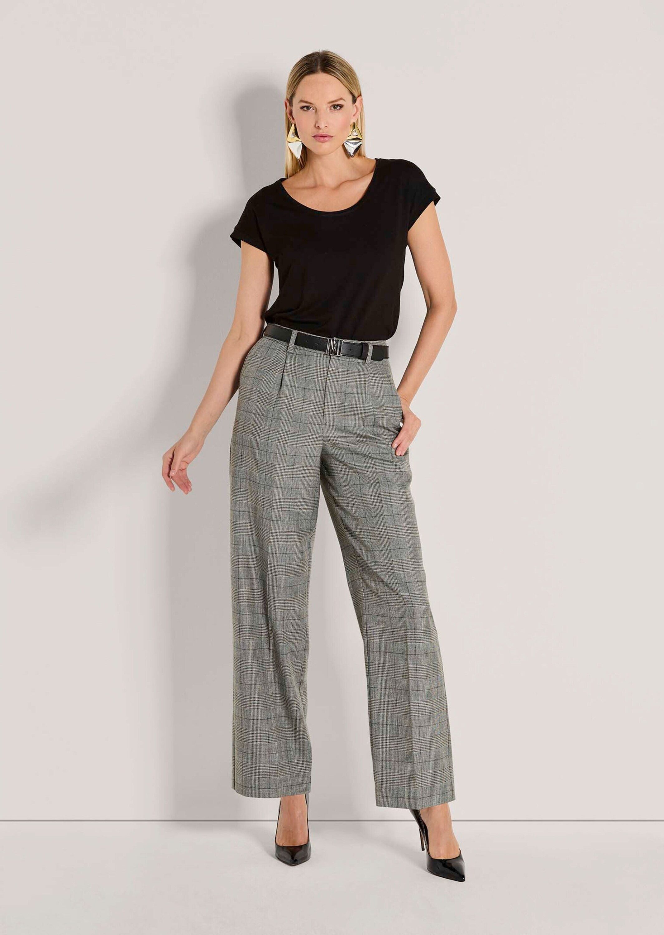 MADELEINE Bundfaltenhose Glencheck-Hose mit weitem Bein Businesshose im kla günstig online kaufen