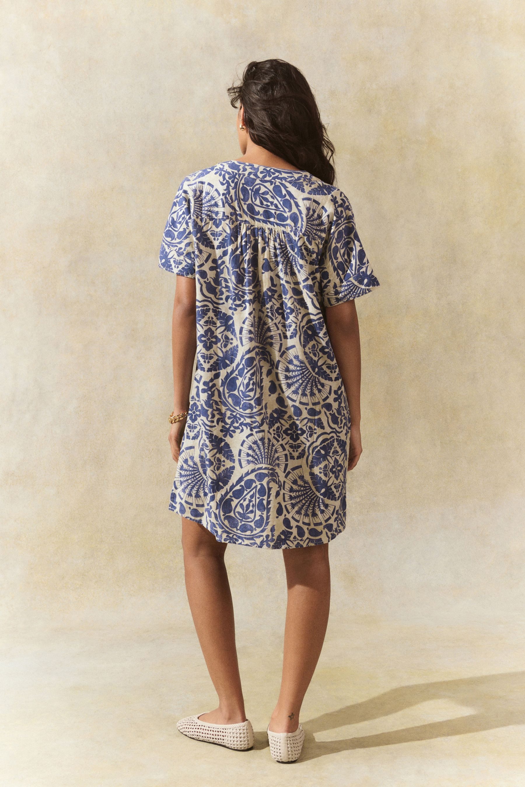 Next Minikleid Kaftan-Minikleid mit Leinenanteil (1-tlg) günstig online kaufen