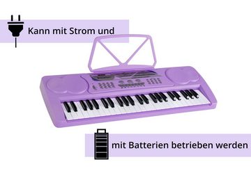 McGrey Home Keyboard BK-4910 Kinder Einsteigerkeyboard mit 49 Tasten, (Schule-Set, 2 tlg., inkl. Mikrofon, Notenständer & Schule), mit 16 Sounds, 10 Rhythmen und Lernfunktion