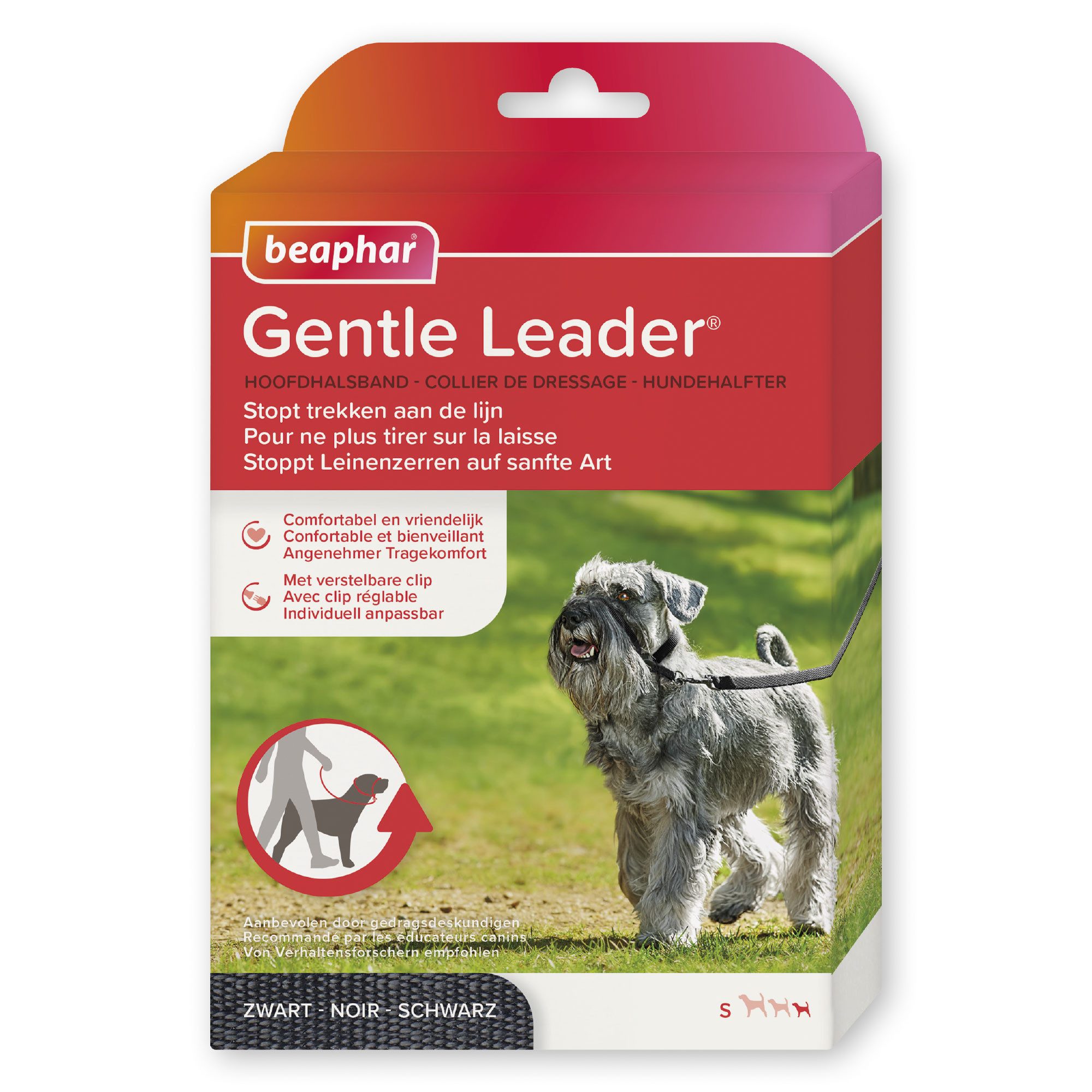 beaphar Hunde-Erziehungsgeschirr Gentle Leader, Hundehalfter - schwarz, S