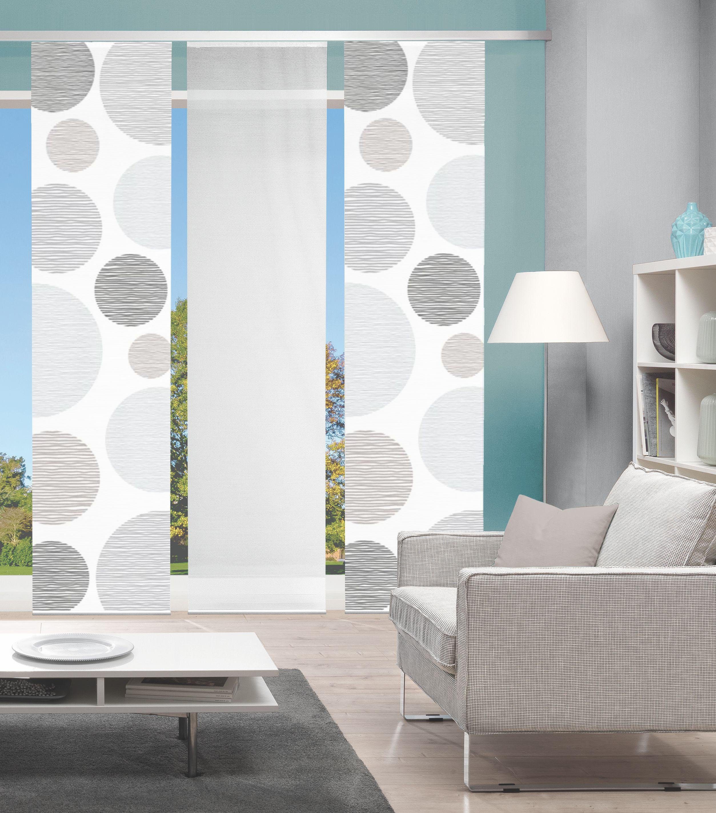 Vision S Schiebegardine 3ER SET BORDEN (3 St), Paneelwagen, halbtransparent günstig online kaufen