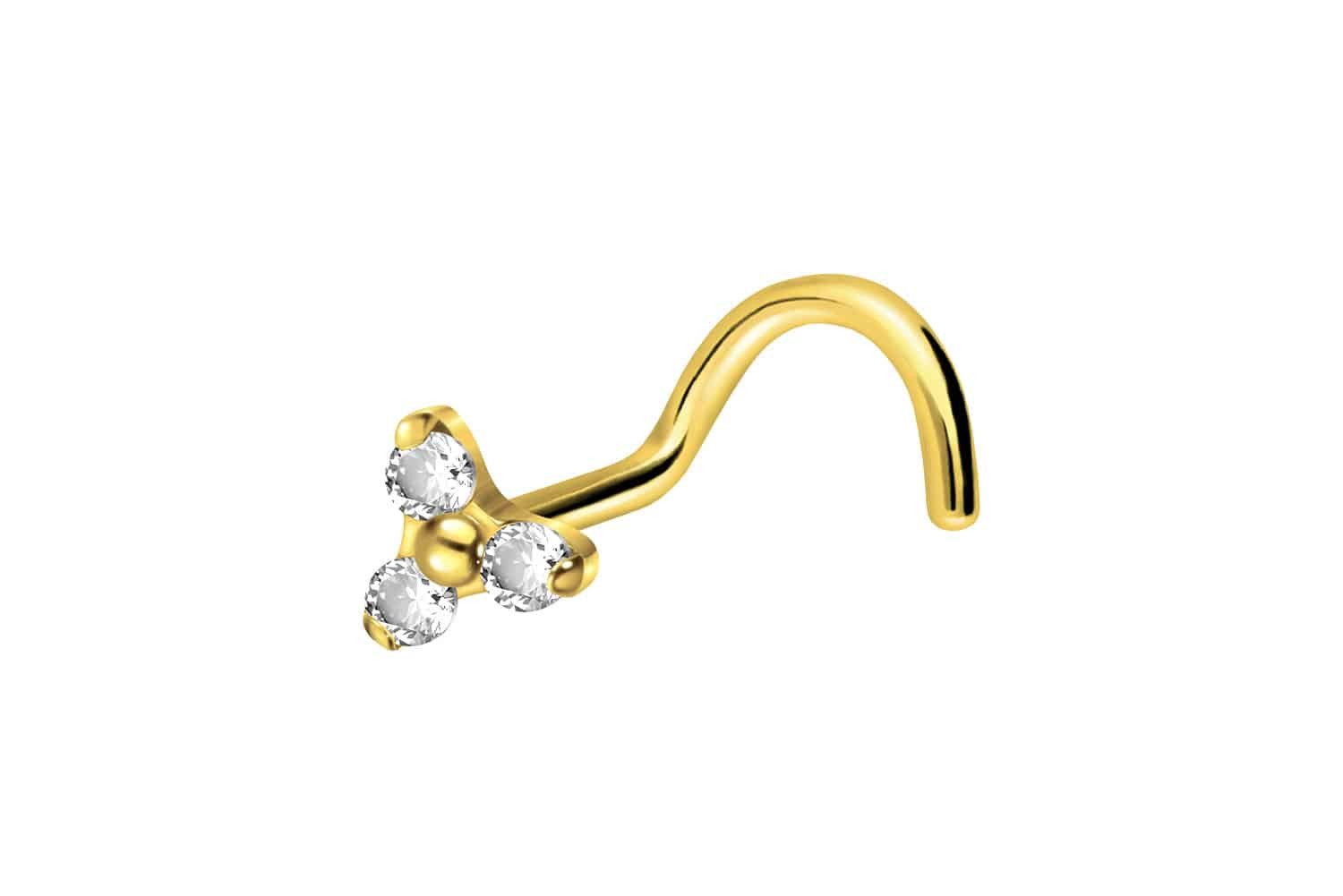 Nasenpiercing Titan Nasenstecker Spirale KRISTALLBLUME