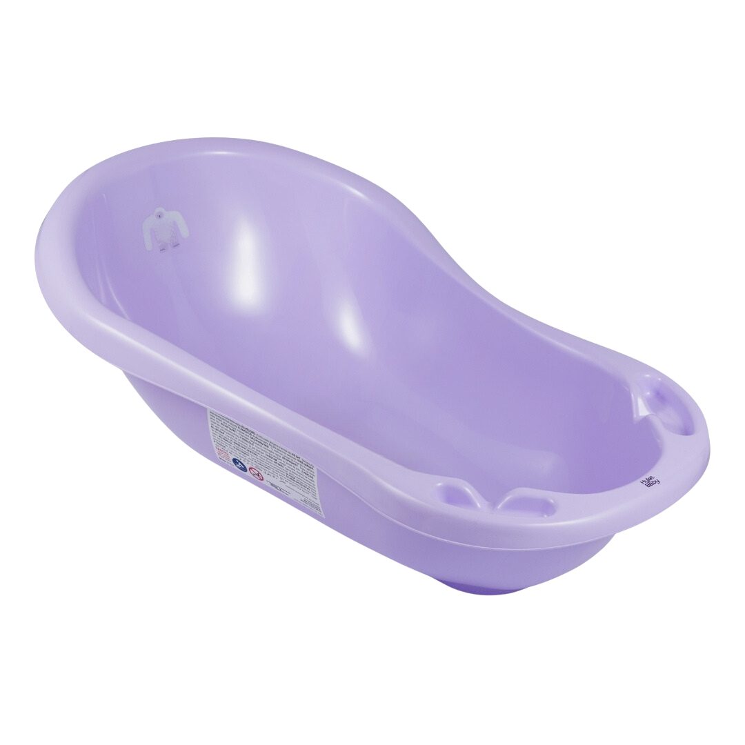 Hylat Baby Babybadewanne Hylat Baby Badewanne Set - für Neugeborene und Babys – Lite, Yeti, (1-teilig, 1-tlg), Babybadewanne klein 86 cm mit Abfluss - Lila