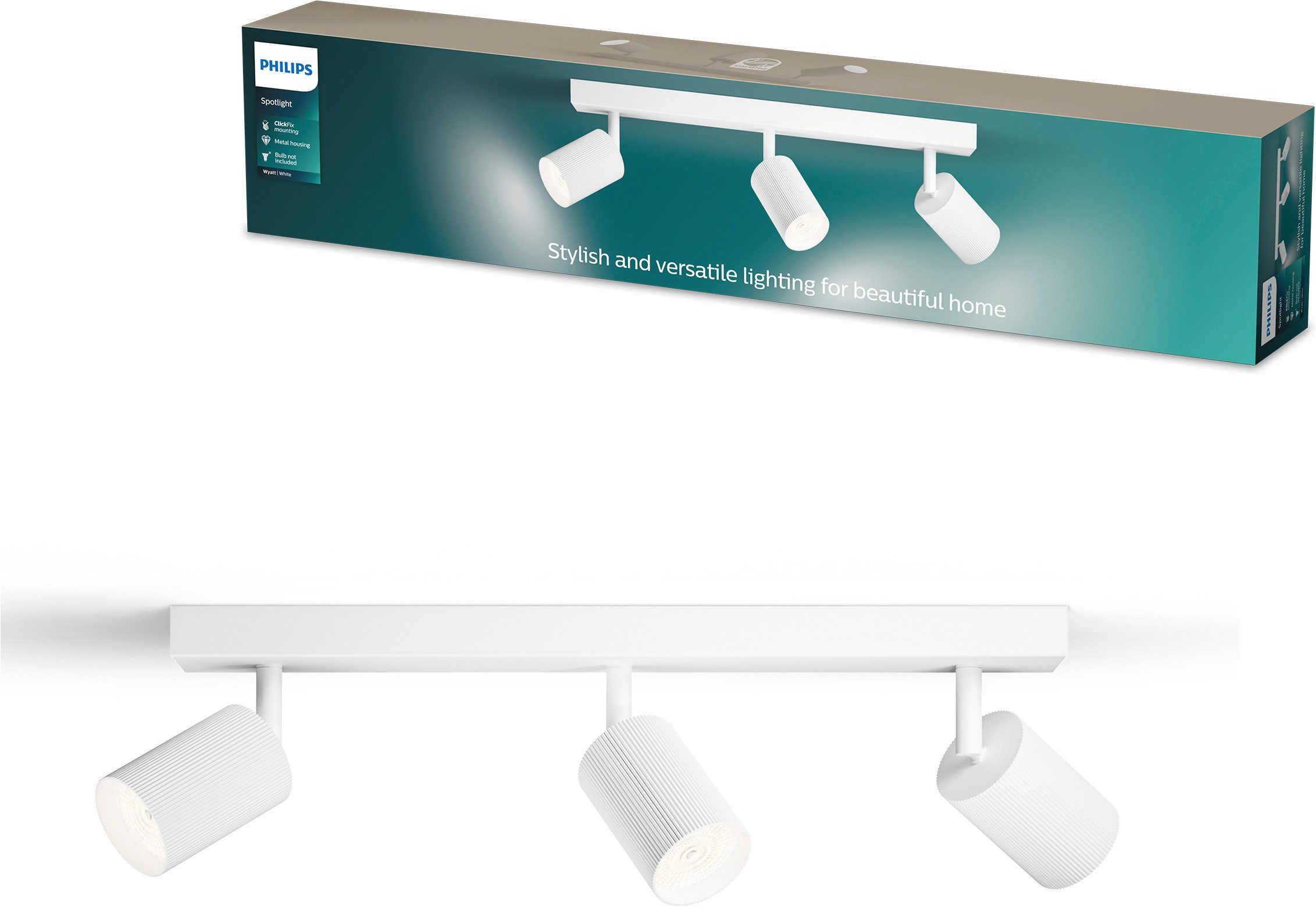 Philips Deckenspot Wyatt LED, Aluminium, exklusive GU10, ohne Leuchtmittel, Wand- & Deckenmontage, schwenkbar