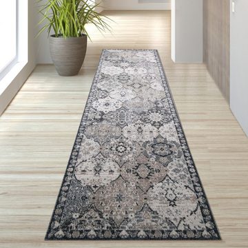 Teppich Teppich Ornamente in grau, TeppichHome24, rechteckig, Höhe: 4 mm