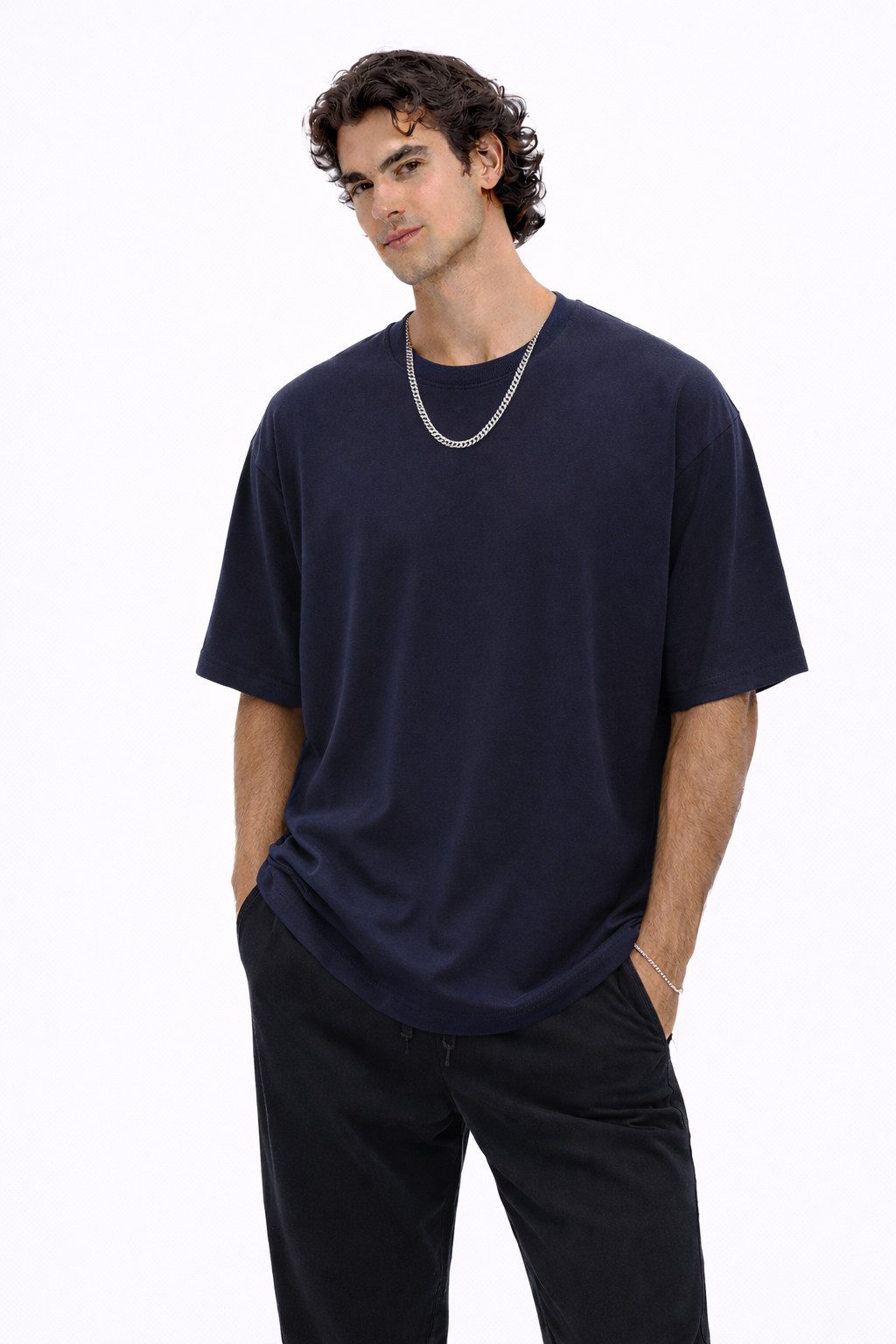 T-Shirt Herren Oversize T-Shirt Sommer Heavy Weight Basic Shirt Premium OH-45