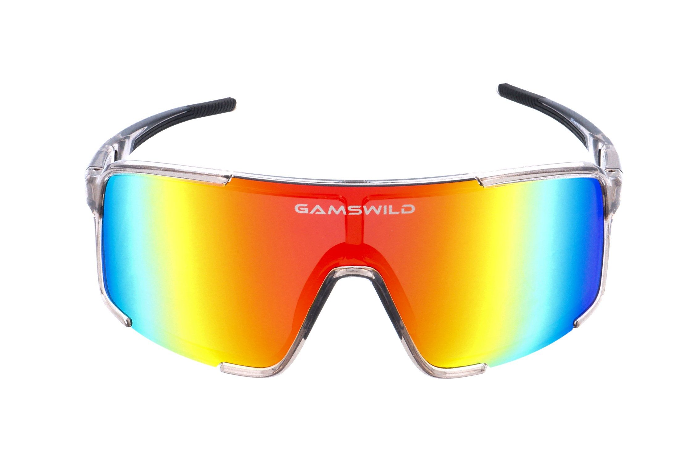 Gamswild Sportbrille UV400 Sonnenbrille Skibrille Fahrradbrille extra große Scheibe Damen, Herren Modell WS7440 in grün, blau, transparent