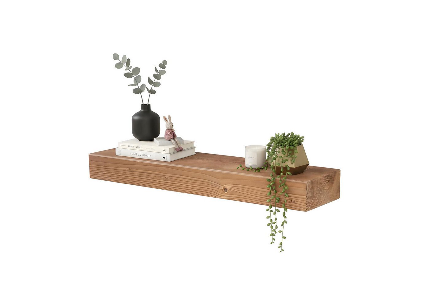 Levandeo® Wandregal, levandeo Wandregal Holz Massiv 80x20cm Eiche Farbig Wandboard Regal