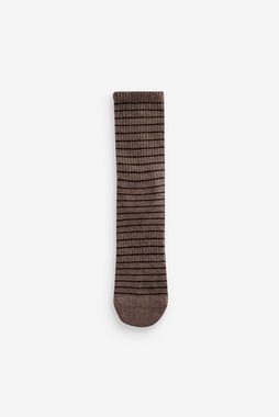 Next Kurzsocken 4 x Gestreifte Sneakersocken mit Fußgewölbestütze (1-Paar)