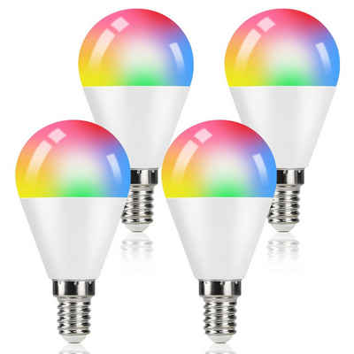 Nettlife LED-Leuchtmittel 2er 4W RGB Led Smarte Farbwechsel Birne Dimmbar mit Fernbedienung, E14, 4 St., Warmweiß, Coloured Bulb 16 Colours 4 Dynamic Modes Enegiesparende