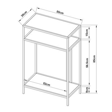 en.casa Konsolentisch, »Kumlinge« Flurtisch Metall 55 x 30 x 85 cm Weiß