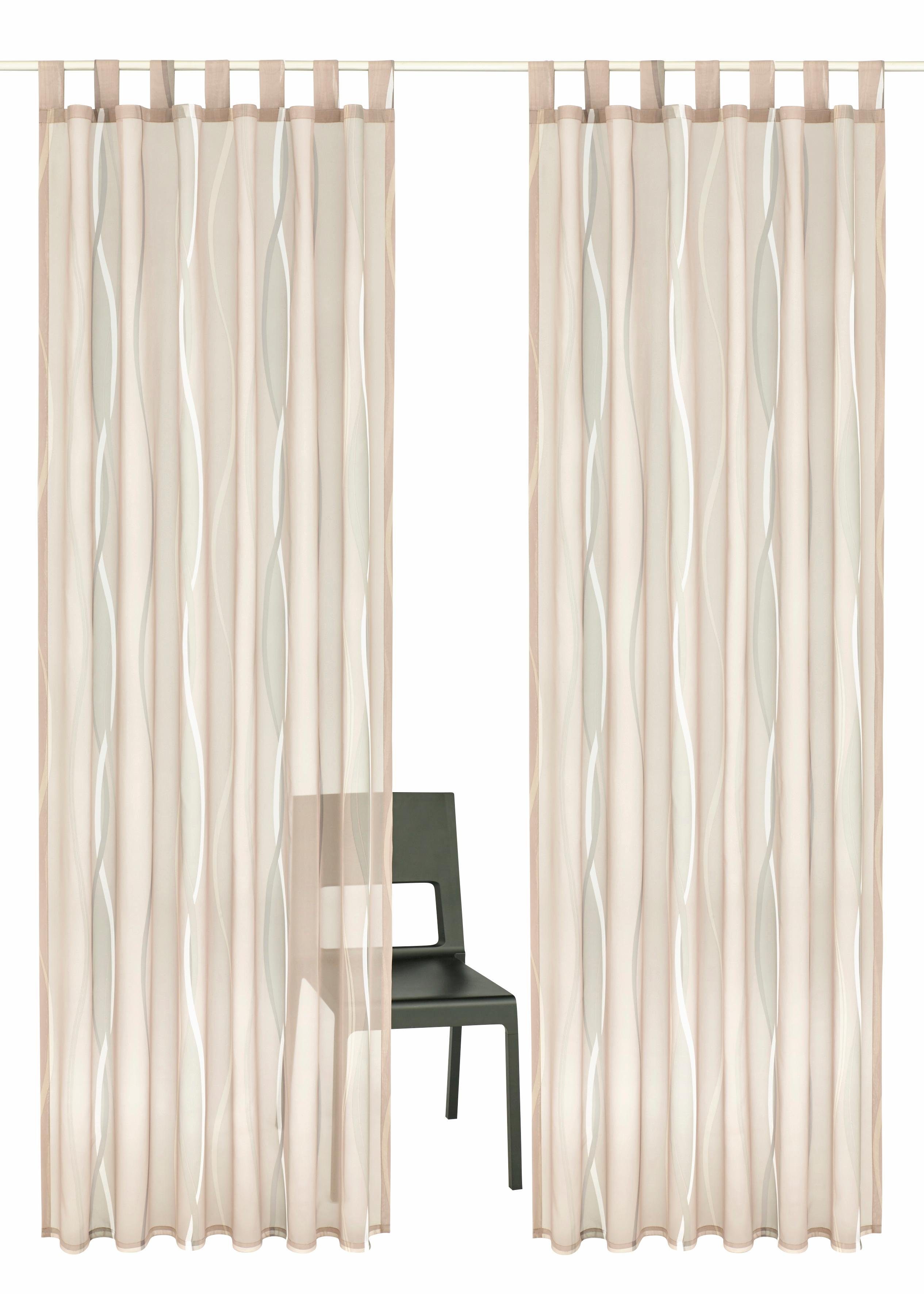 Schlaufen home, 2er-Set, my Polyester, Voile, Gardine St), taupe Dimona, (2 Voile, transparent, Wellen