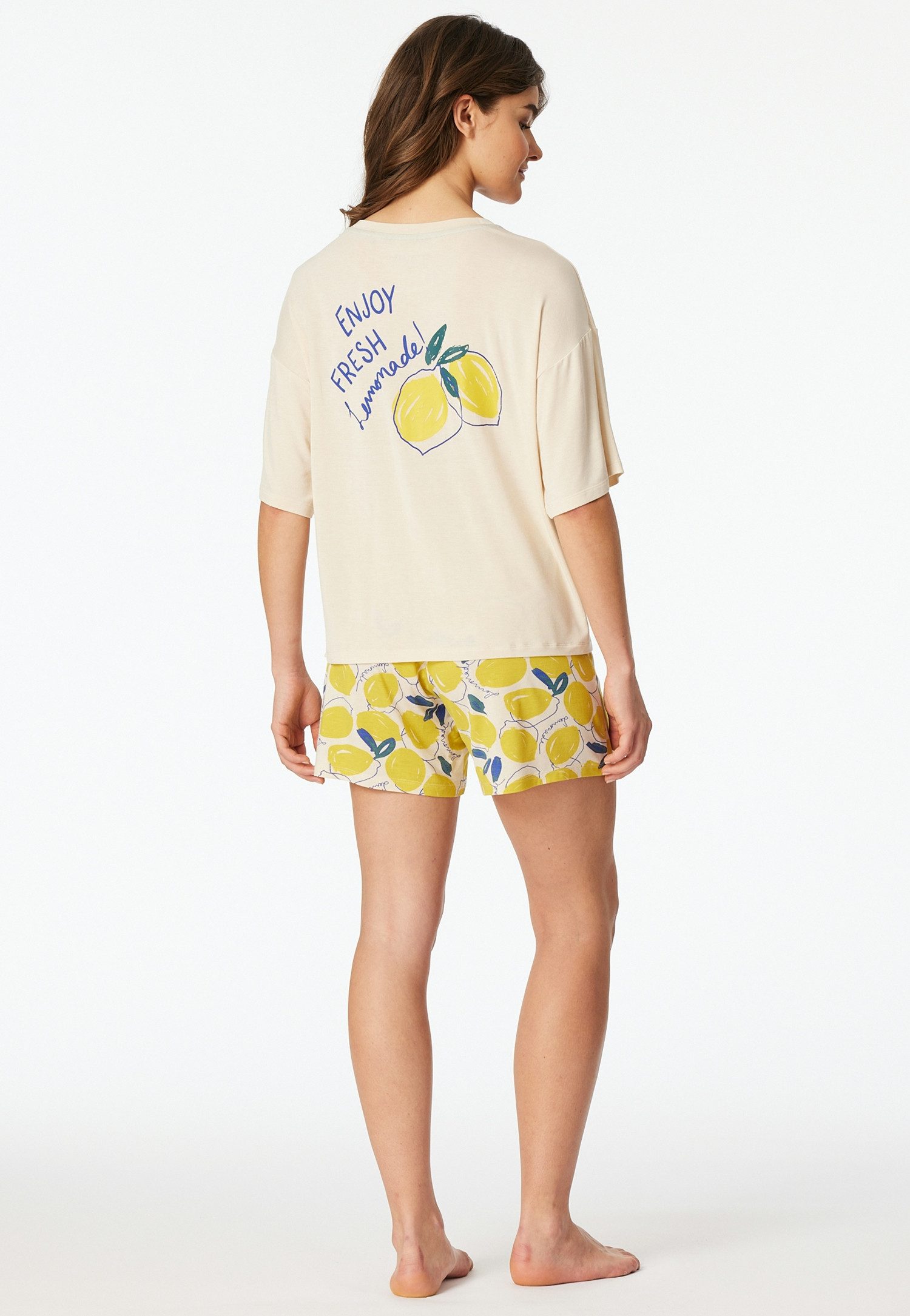 Schiesser Shorty Casual Fashion (2 tlg) mit Rundhalsausschnitt, in softer Single-Jersey Qualität