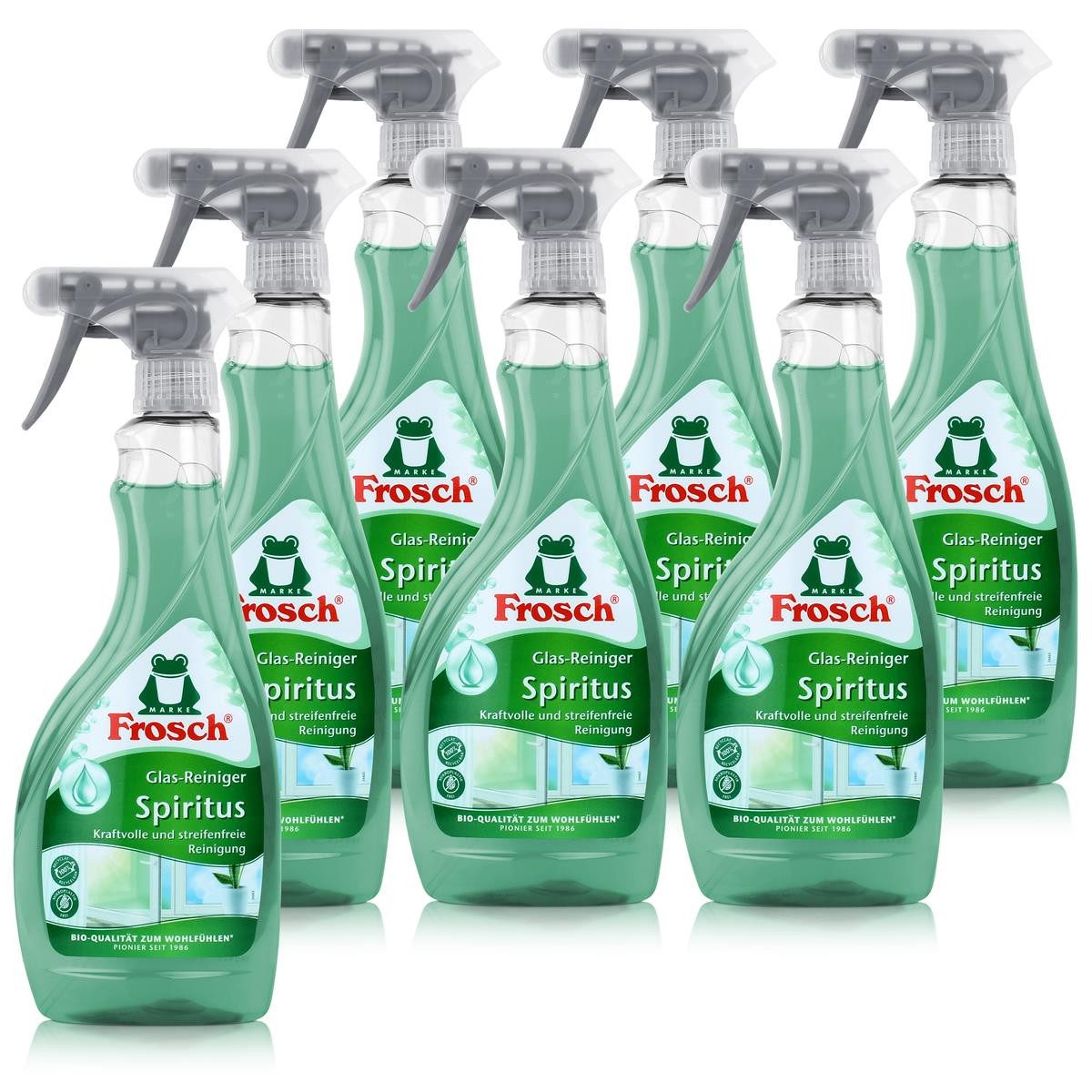 FROSCH 7x Frosch Spiritus Glas-Reiniger Sprühflasche 500 ml Glasreiniger
