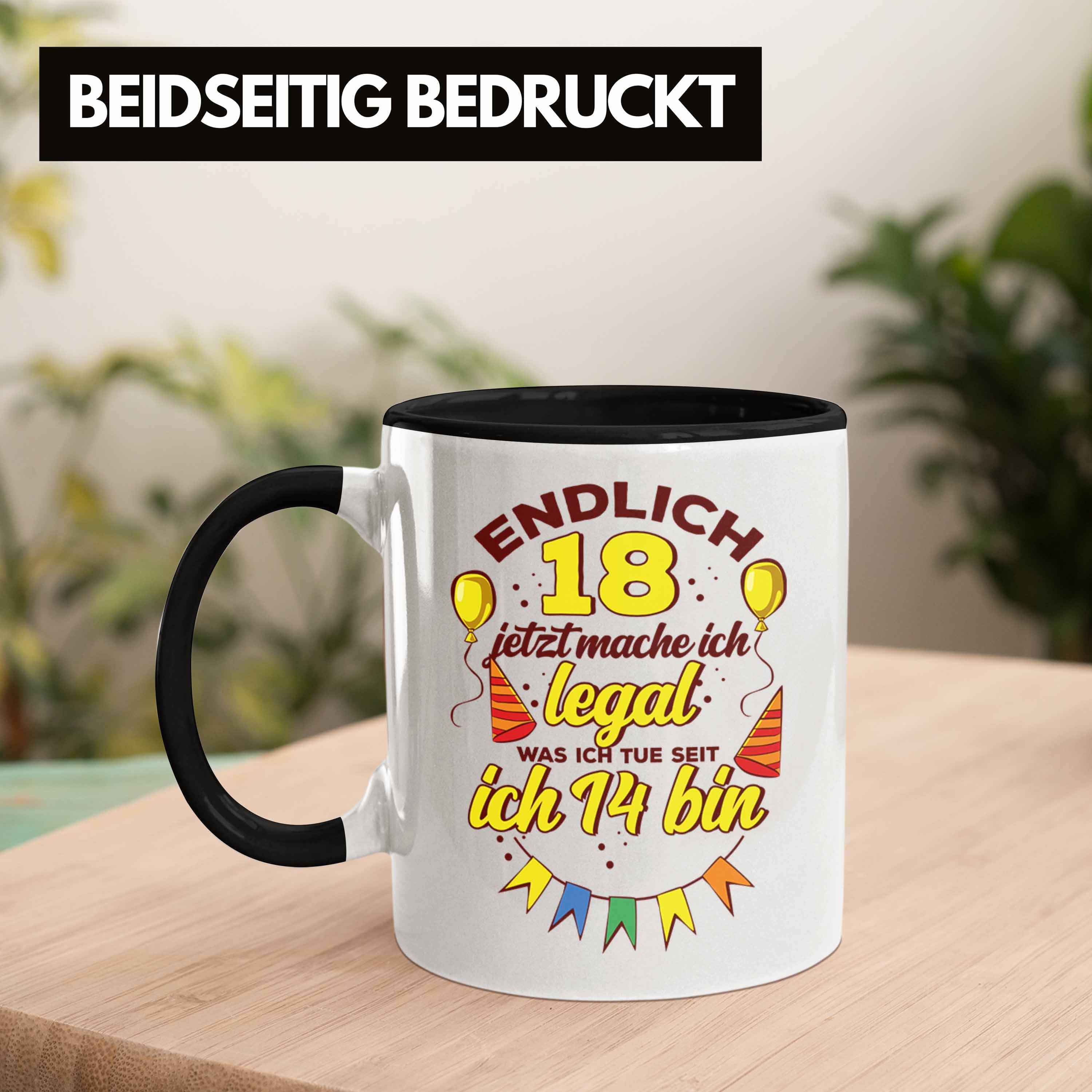 18. Geburtstag Tasse Schwarz Trendation Tasse witziges zum 18er Lustige Geburtstag Geschenk