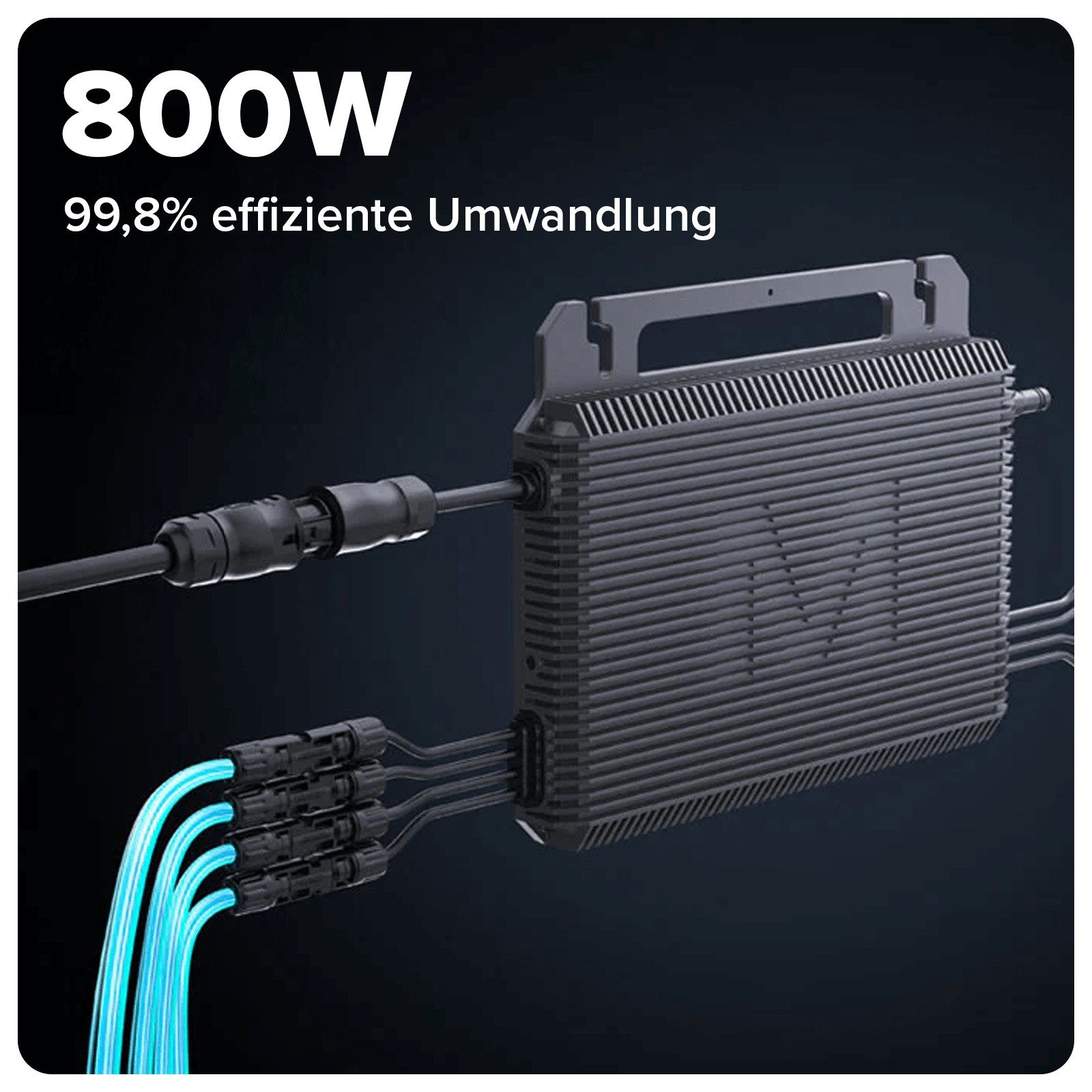 SUNNIVA Balcony Power Plant 1000W with 2.24 kWh Storage MARSTEK B2500-D, (BIFAZIAL FULLBLACK complete socket, PV solar system complete set with solar storage, 2x 500W N-Type glass-glass bifacial modules)