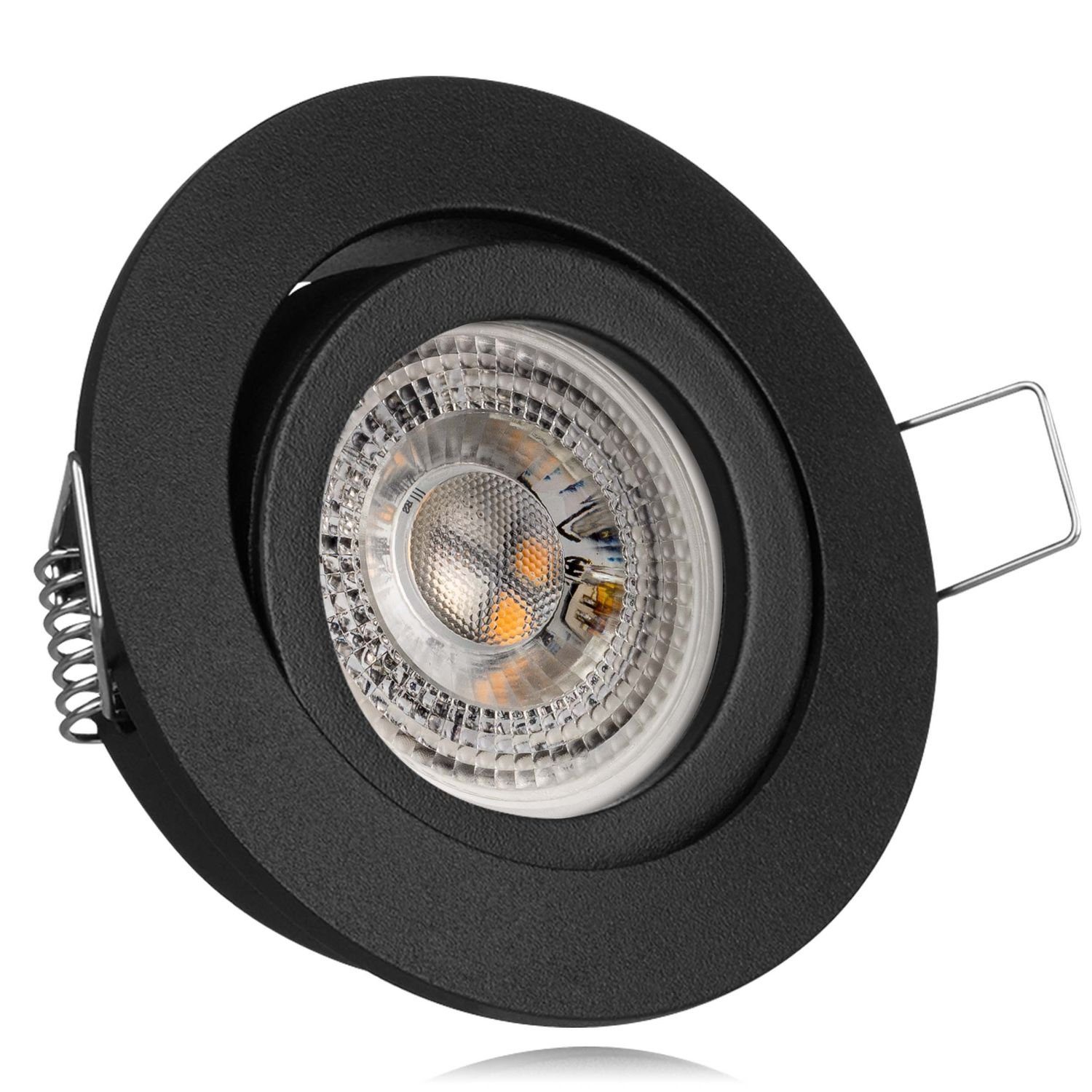 LEDANDO LED - GU10 Einbaustrahler Einbaustrahler Set LEDANDO LED in schwarz LED 3W RGB von 11 mit