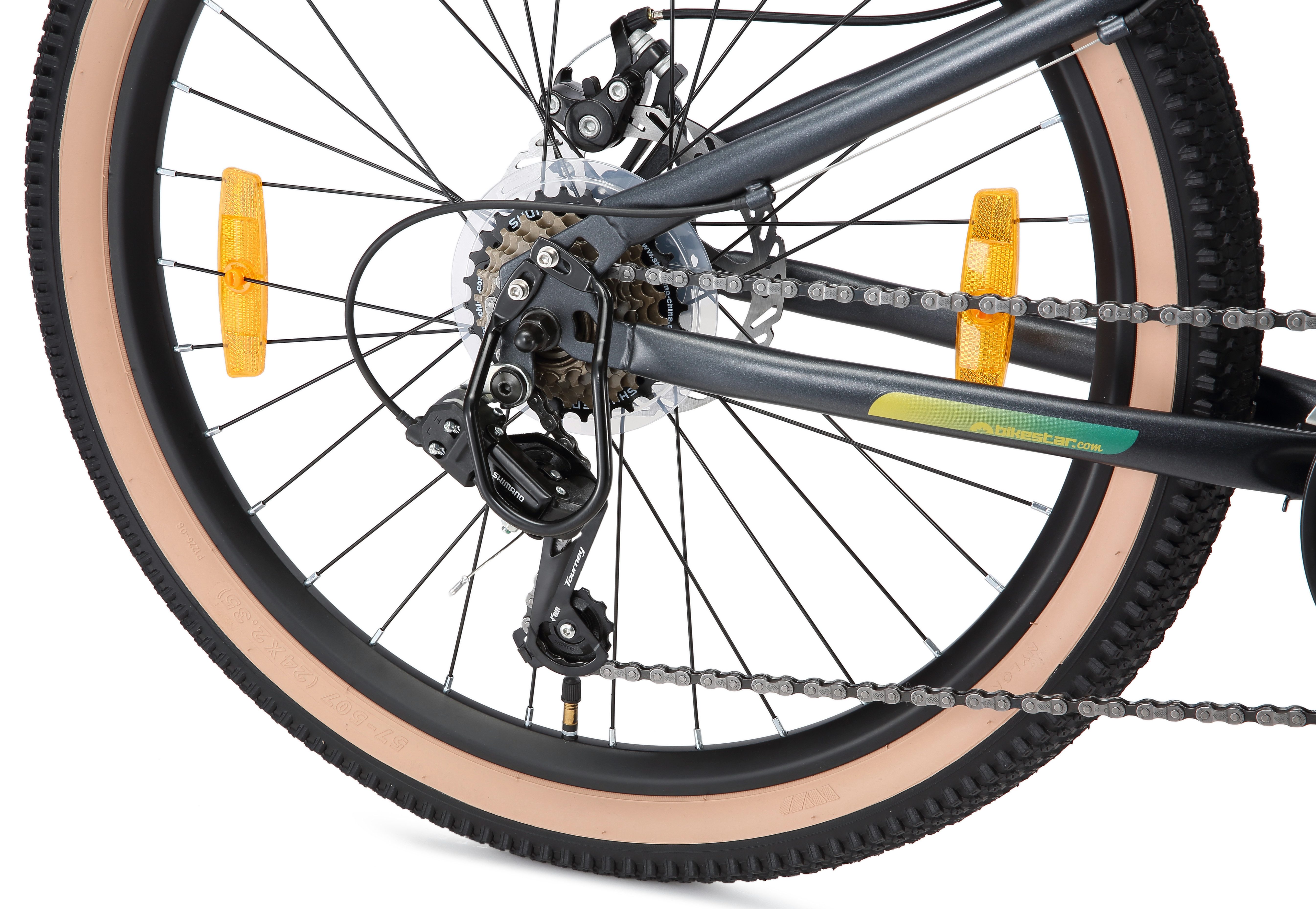 Bikestar Jugendfahrrad, 21 Gang Shimano RD-TY21 Schaltwerk, Kettenschaltung