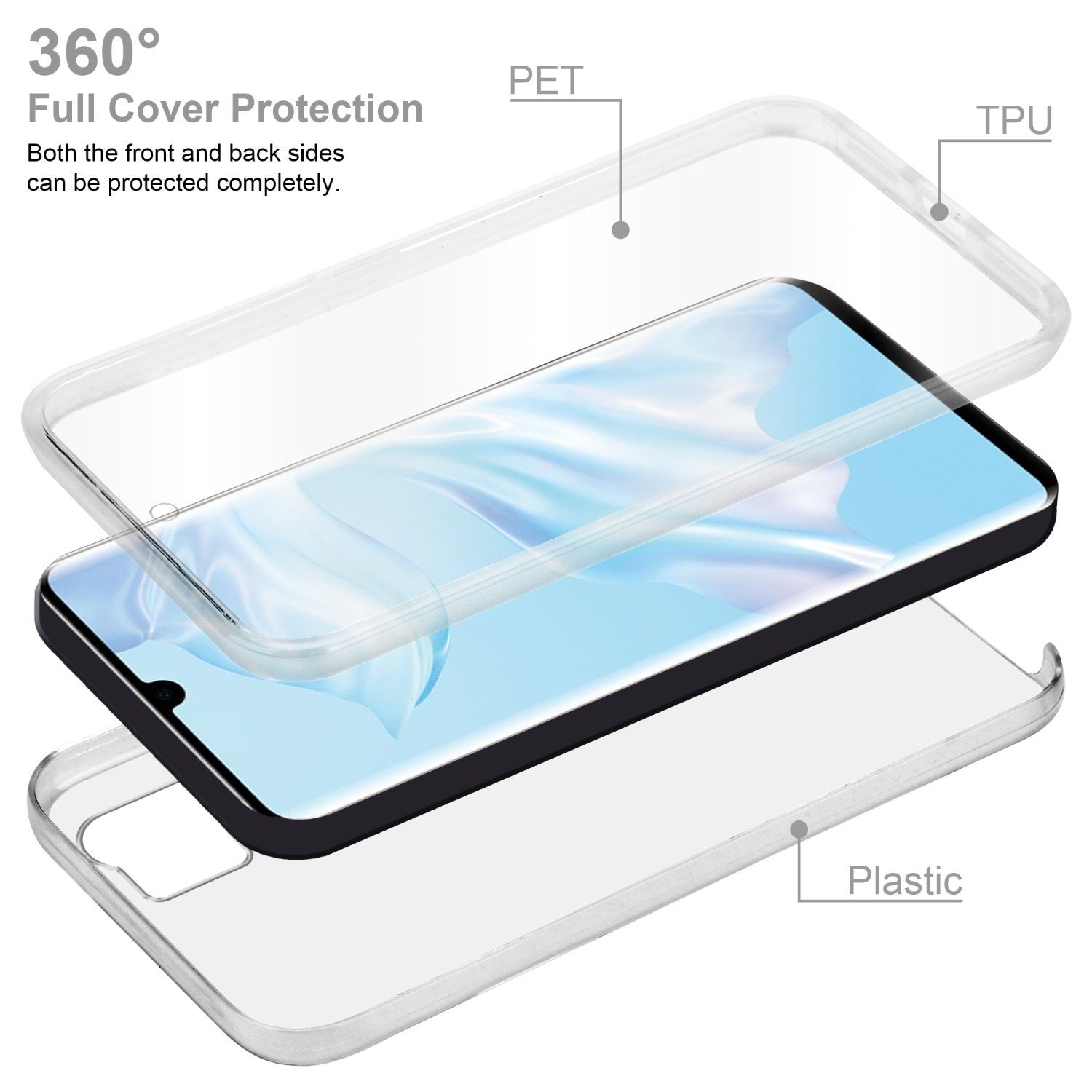 Cadorabo Handyhülle für Huawei P30 PRO Hülle Huawei P30 PRO, Flexible Case Handy Schutzhülle - Hülle - Back Cover 360° Grad