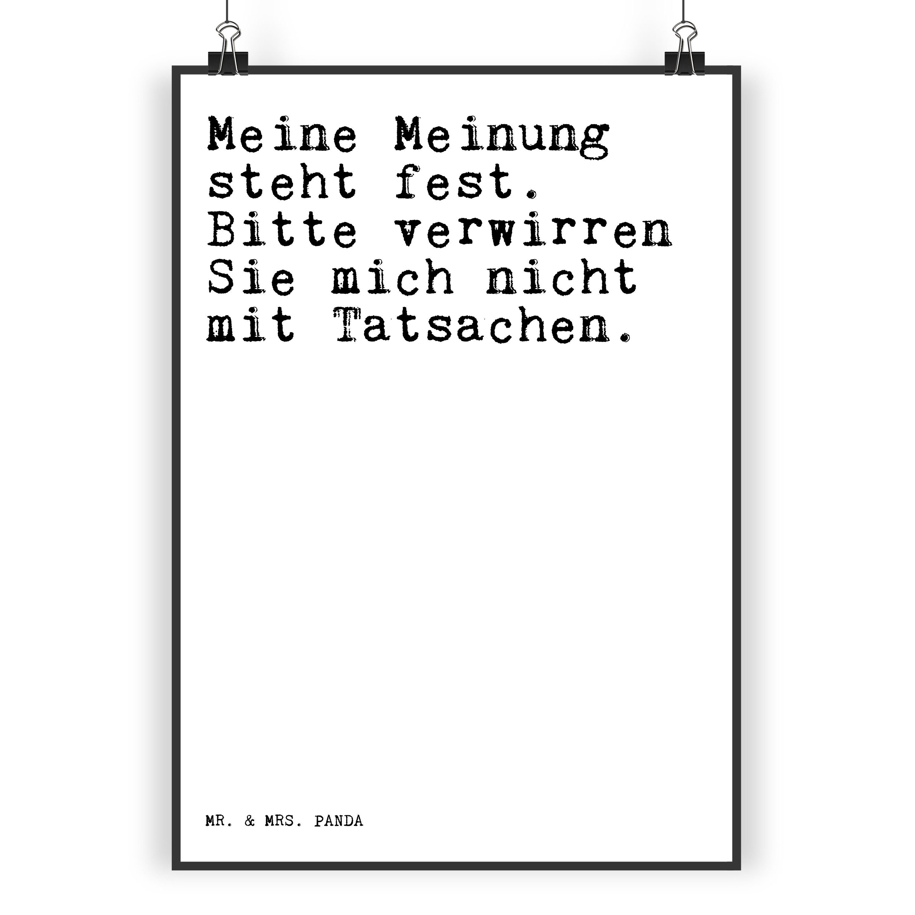 Mr. & Mrs. Panda Poster DIN A3 Meine Meinung steht fest.... Weiß