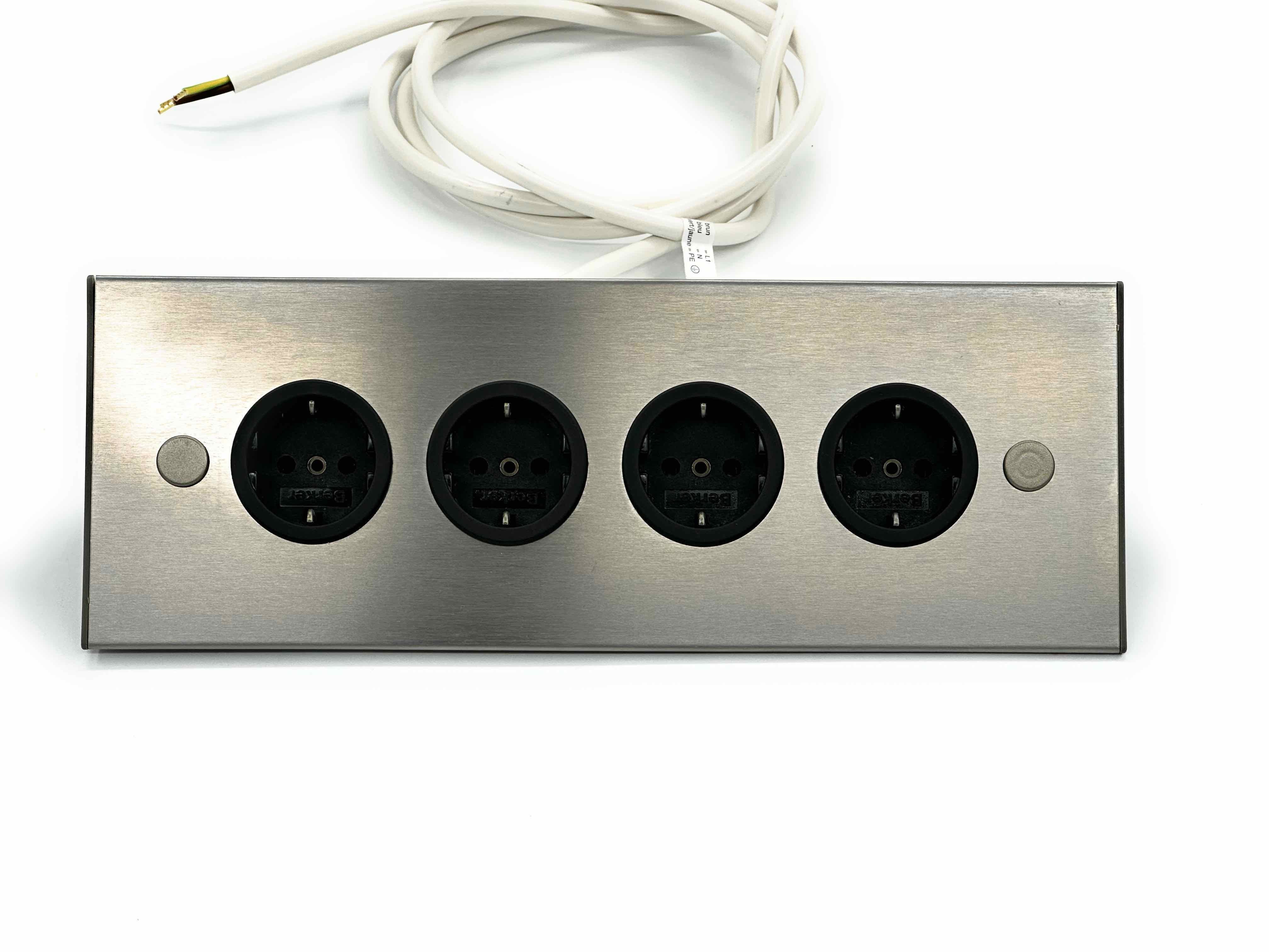 Thebo Thebo Eck-Steckdosenelemt ST 3007/320 4-fach, Edelstahl Mehrfachsteckdose – Bild 4 von 5